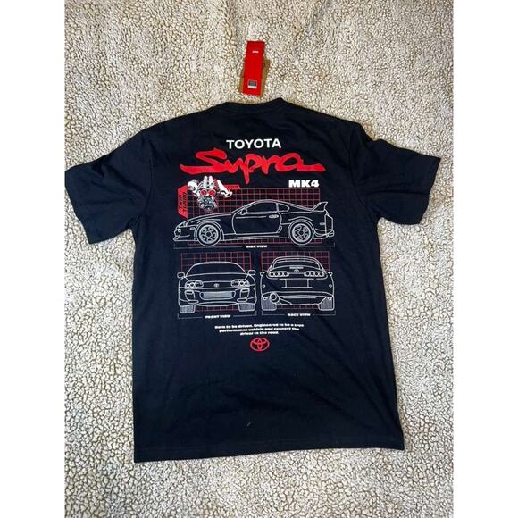 Toyota Supra MK4 T Shirt Mens Medium Black Graphic Tee JDM Car NWT Official - Picture 2 of 5